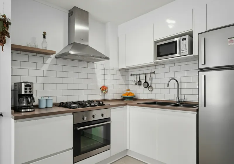 Empty kitchen before staging